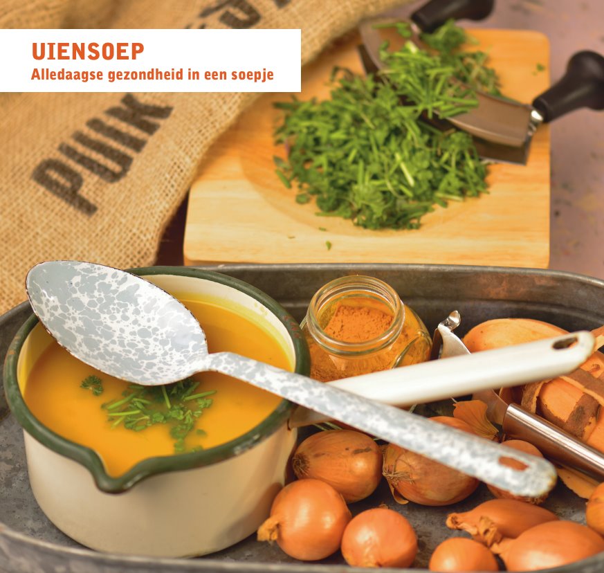 Uien-knoflook-kurkuma-zoete aardappelsoep